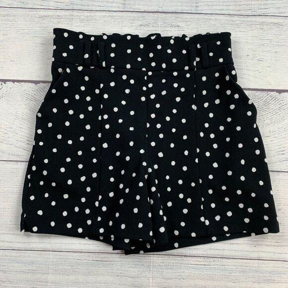 Maurices Shorts sz S 6 High Rise 4" Inseam Black White Polka Dot - Picture 1 of 9